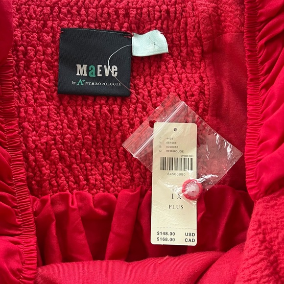 NWT Anthropologie Maeve Puff-Sleeved Sweetheart Mini Dress - Picture 3 of 8